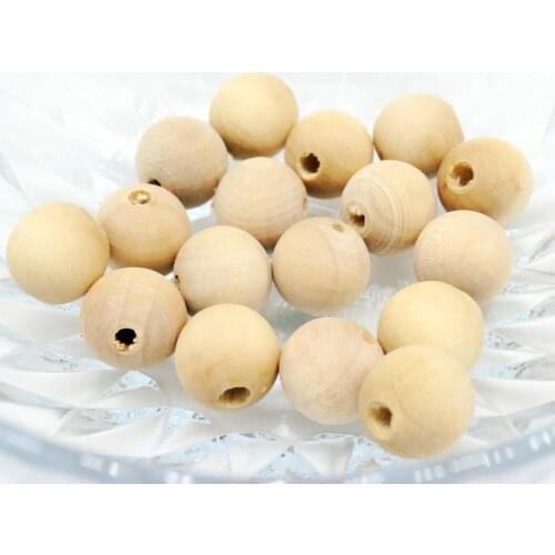 500pcs round beads natural eco friendly 15mm wood beads with hole - wooden beads - natural color, raw, beech tree