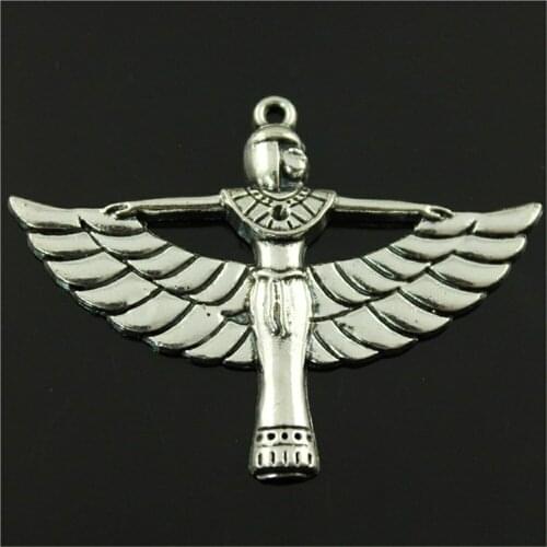 4pcs Egyptian Goodness Pendant Charms For Jewelry Making Charm Winged Woman 2 Colors Egypt GoodnessCharms 56x42mm