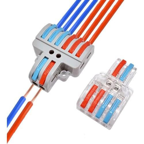5/10 pcs Quick Splitter 2 In 4/6 out Wire Connector Universal Wiring Cable Connector Push-in Conductor Terminal Block