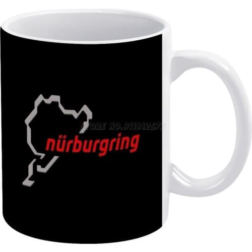 Nurbürgring Logo White Mug Custom Printed Funny Tea Cup Gift Personalised Coffee Mug Nurburgring Gp Nordshleife Race Track Autom