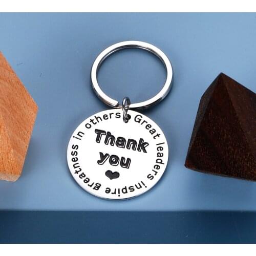 Coworker Leaving Gifts Keychain Boss Gift Great leaders inspire greatness in others Thank You KeyChain for Colleague Retirement