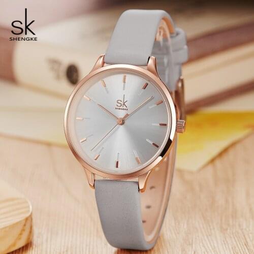 Shengke Fashion Brand Women Watches Colorful Casual Leather Strap Female Quartz Watch Reloj Mujer 2019 SK Ladies Wrist Watch
