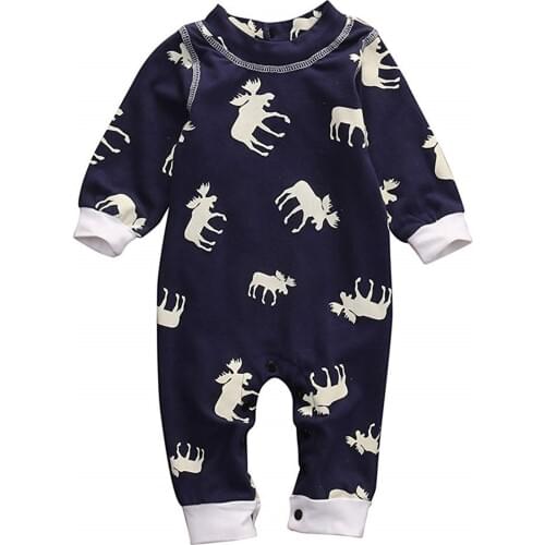 2020 New Fall Autumn 0-18M Infant Baby Girl Boy Romper Animal Print Long Sleeve Toddler Jumpsuit Outfits
