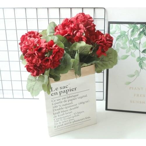 Htmeing Artificial flowers Artificial Begonia flowers Silk Fake Hydrangea Flower Home office Wedding Decoration 1PCS