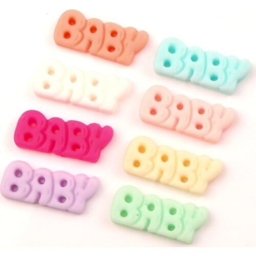 30Pcs 30x12mm Mixed Resin Letter BABY Cabochon Flatback Decoration Crafts Embellishments For Scrapbooking Diy Accessories 2021
