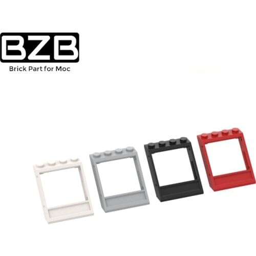 BZB MOC 60806 3X4X3 3 Roof Windows With Bottom Plate Building Blocks Bricks Technical Parts Kids DIY Educational Toys Best gifts