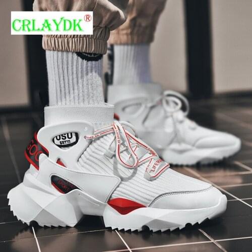 CRLAYDK High Top Breathable Mens Fashion Walking Sock Shoes Mesh Tennis Sneakers Comfortable Knit Increased Boys Basket Homme