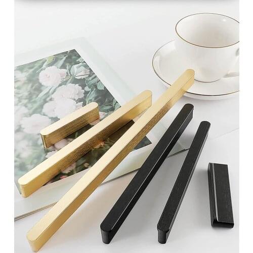 2.5" 3.75" 5" 6.3" 7.55" Black Door Handles Kitchen Cabinet Handle Closet Wardrobe Door Drawer Pull Handle 64 96 128 192mm