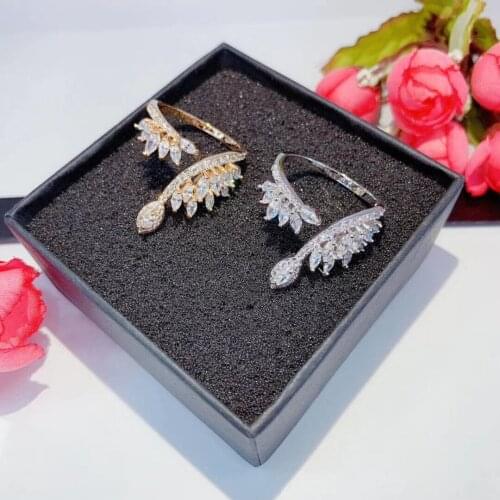 EYER Fashion Promotion 2021 Jewelry Geometric Cubic Zirconia New Party Dating Free Size Rings For Women Bridal Jewlery