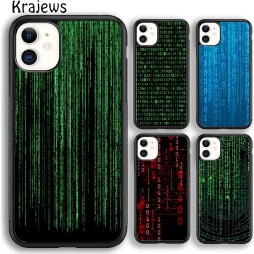 Krajews Matrix Hacker Soft Phone Case Cover For iPhone 5 6s 7 8 plus X XR XS 11 12 pro max Samsung Galaxy S8 S9 S10 Plus