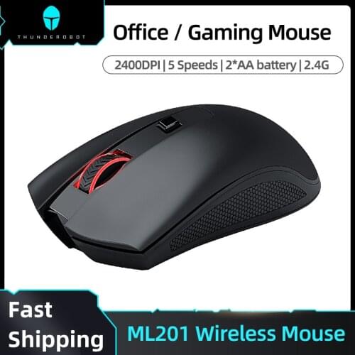THUNDEROBOT ML201 Wireless Mouse 2400DPI Gaming Mouse 250Hz