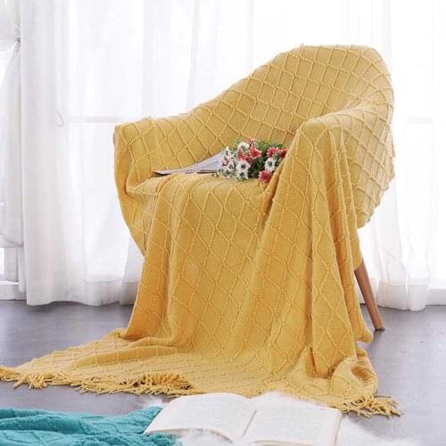 Nordic Knitted Winter Warm Sofa Couch Blanket Plaid Beach Bathing Wraps Home Bedsheet Bedspread