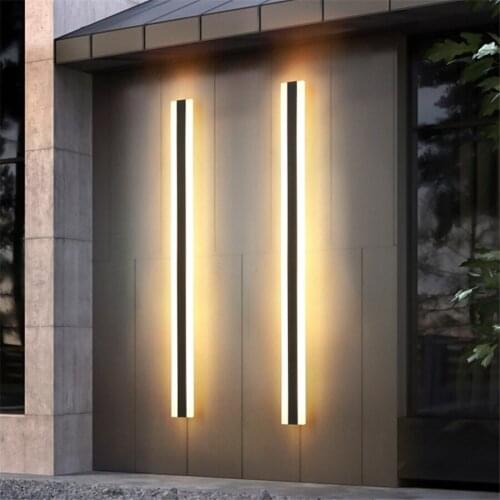 Outdoor Long Strip LED Wall Lamp Waterproof linear Wall Light Villa Garden Pillar Porch Light Corridor Front Door Wall Lamp