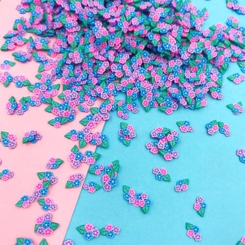 100g Hot Clay Flower with Leaves Slices Polymer Soft Clay Sprinkles for Crafts Making Nail Art Decoration DIY Accessories 5mm