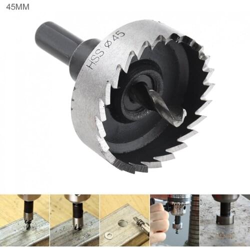 Durable and practical 45mm HSS Hole Saw Cutter Drill Bits for Bench Drills / Magnetic Drills / Air Gun Drills
