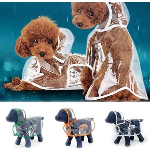 Pet Hooded Waterproof Jacket Clothes Pet Dog Puppy Transparent Rainwear Raincoat