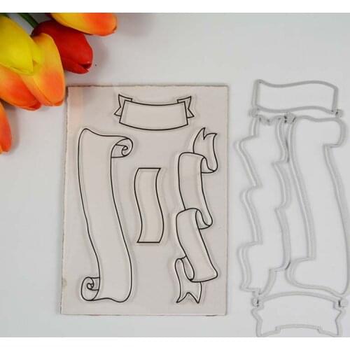 Rolling banners Transparent clear stamp/coordinating die for DIY Scrapbooking/Card Making/Kids Christmas Fun Decoration Supplies