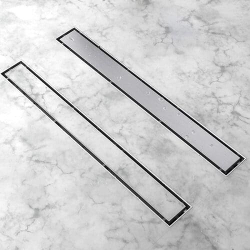 304 Stainless Steel Floor Drain Rectangular Anti-Odor Long Linear Drainage Invisible Bathroom Kitchen Toilet Shower Drainer 10cm