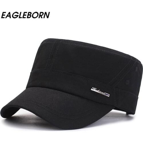 EAGLEBORN NEW Military Men Classic Black Cotton Hat Military Womens Army Hats Cap