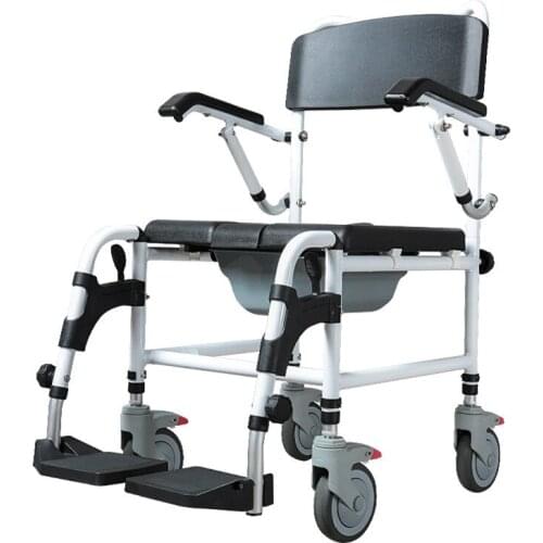 Elderly toilet chair belt wheel can push hemiplegia rehabilitation folding aluminum alloy walkers for elderly