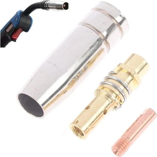 3pcs/set 0.8mm 1mm 1.2mm Plasma Welder Binzel 15AK Torch Welding Nozzles for MIG Welding Machine