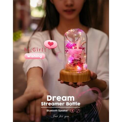 LED Night lamp decorate dream bluetooth voice Speaker Christmas Ever-fresh flower creative music box rechargable desk light gift