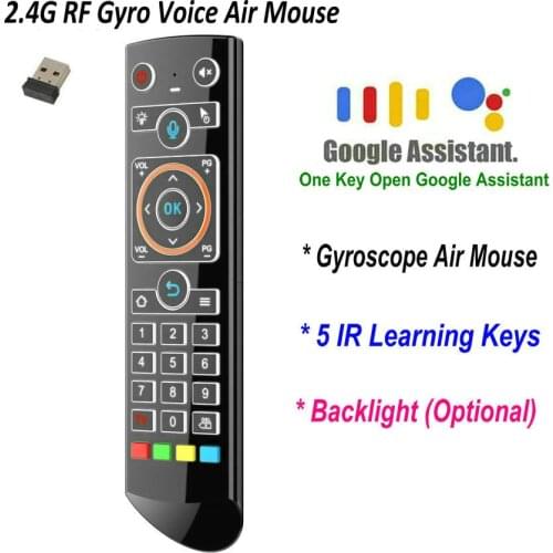 T6M Pro Backlight 2.4G Gyro Air Mouse 5 IR Learning Google Voice Search for Android Smart TV Box PK G30s G20s Pro Remote Control