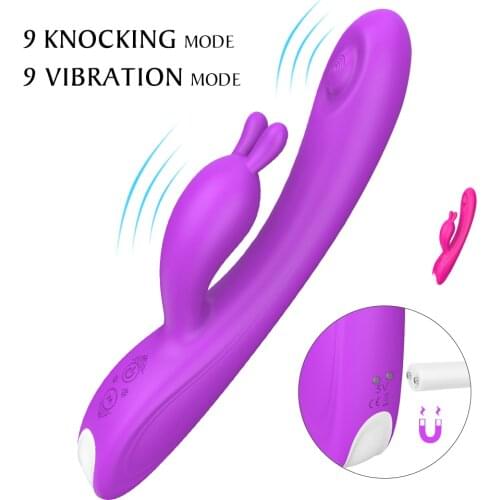 Rabbit Vibrator Rechargeable Female Masturbation Dildo Vibrator G Spot Vagina Shocker Dual Vibration Silicone Clitoris Massager