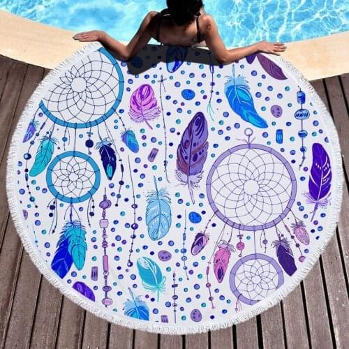 Dream catcher feathers Bath towels microfiber towel For home large beach towels Fringed beach towel Round beach towel Beach mat