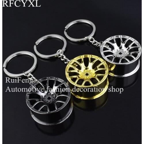 1PCS Hot Sale New Key Chain Key Ring Creative Car Wheel Hub Keychain For Car Metal Key Chains For Man Women Gift