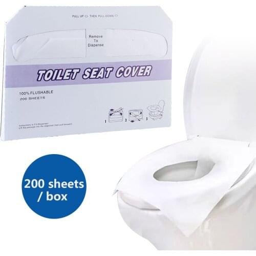 200 Sheets/Box Toilet Pad Cushion Paper Soluble Water Disposable Toilet Pad Cover Toilet Pad Seat Cover Accessiories decent