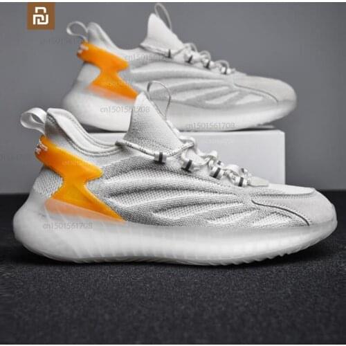 3 colors xiaomi youpin flying woven breathable popcorn bottom casual mens trendy shoes outdoor sports running sneakers