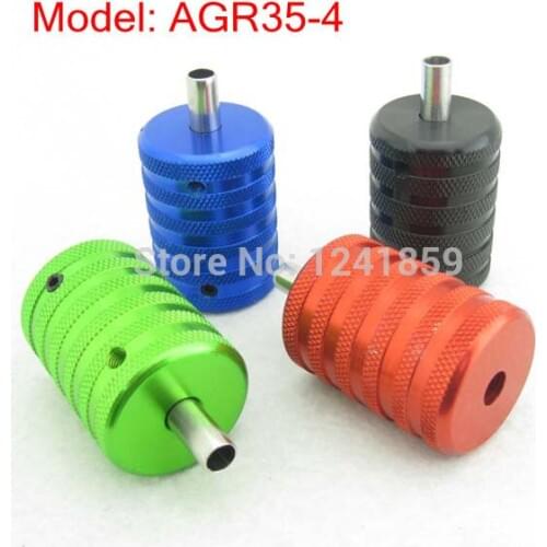 4pcs 35mm Knurled Aluminum Alloy Tattoo Grip With Back Stem Supply AGR35-4