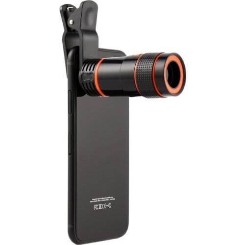 8X 12X Universal Zoom Lens Telephoto Lens Zoom Effect High-definition Lens Long Focus Monocular Phone Telescope for Mobile Phone