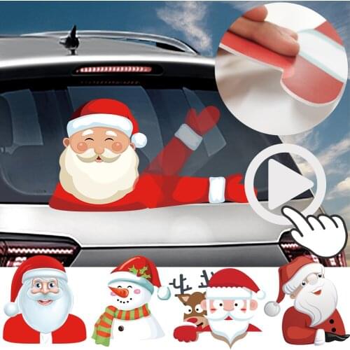 Car Rear Wiper Decal Sticker Santa Claus Christmas Windshield Wiper Tags Decoration Car Styling Auto Decoration Accessories