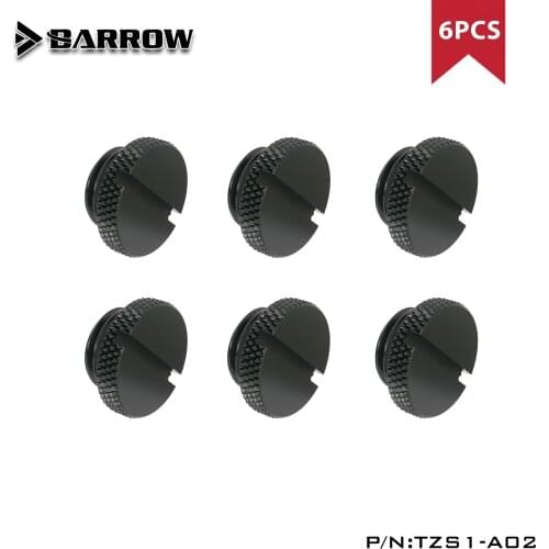 Barrow 2/4/6pcs Reservoir Pump Water Plug Fittings Cooling Stop Sealing Up Lock White Black Silver Gold G1/4",TZS1-A02