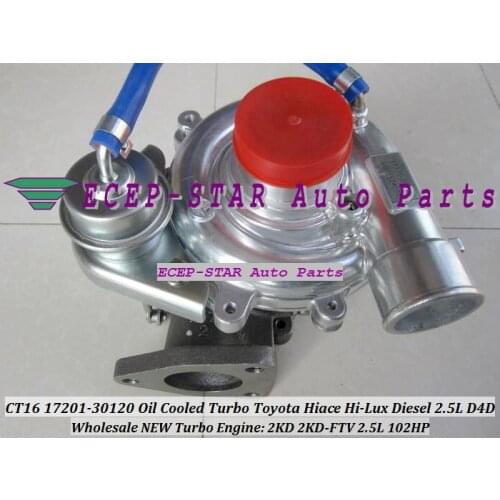 Free Ship Oil cool Turbo CT16 17201-30120 30120 Turbocharger For TOYOTA HI-ACE HI-LUX HiAce HiLux 2KD 2KD-FTV 2KDFTV 2.5L 102HP