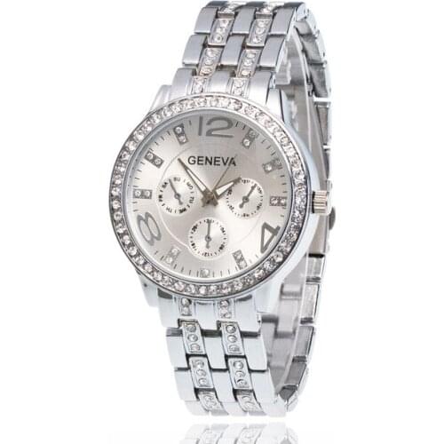 New Luxury Geneva Brand Men Watch Women Fashion Crystal Dress Quartz Wrist Watches kobiet zegarka gift Relogios Femininos
