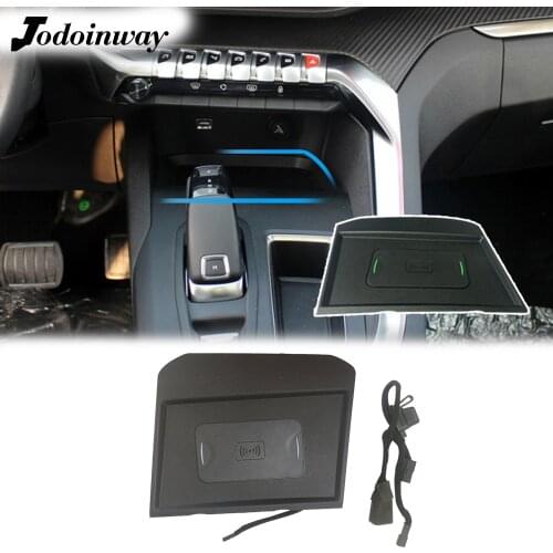 Phone holder for Peugeot 4008 5008 2016 to 2018 car wireless charger center console mobile stand for iphone se charging bracket