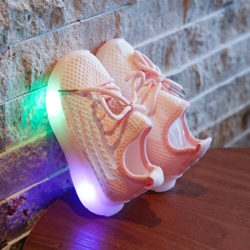 Children sport shoes led for girls sneakers kids boys bebe toddler baby children shoes with light luminous shining glowing shoes