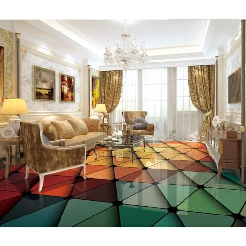 Home Decoration 3d bathroom wallpaper waterproof 3d simple fashion geometric triangular floor floor 3d wallpaper