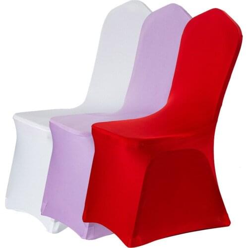 1PC Stretch Chair Covers for Weddings Elastic Seat Covers Dining Room White Pink Red Banquet Party Hotel Spandex Chair Cover