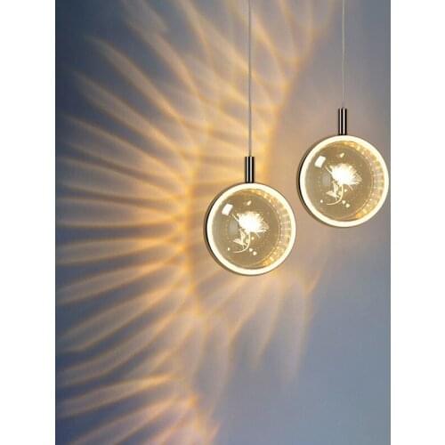 Crystal LED Pendant Light Nodic Creative Bedroom Bedside Lamp Modern Restaurant Bar Dining Room Home Decor Hanging Light Fixture