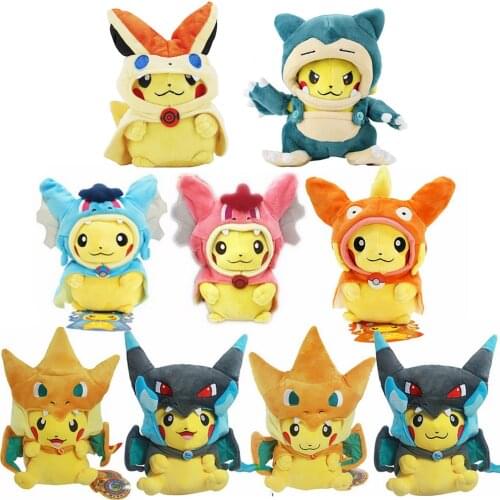 20cm Pokemon Pikachu Cosplay Charizard Magikarp Gyarados Snorlax Cute Animals Pet Plush Peluche Soft Stuffed Toys Kids Gift