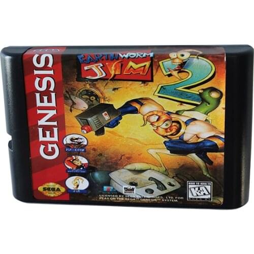 Earthworm Jim 2 - Sega Genesis Mega Drive 16 Bit Game Cartridge