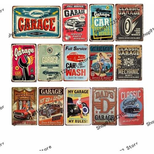 Classic Garage Metal tin sign for Pub Bar Decoration Tin Sign wall art Shabby Chic Home Decor Plaque Wall Poster