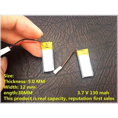 Wholesale 1 pcs 3.7V 140mAh 501230 Lithium Polymer Li-Po Rechargeable Battery For DIY Mp3 MP4 MP5 GPS bluetooth