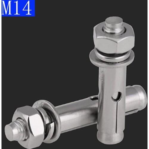 M14 100mm - 200mm Concrete Sleeve Anchors Hex Head Nut & Washer 304 Stainless Steel A2