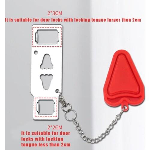 Small Portable Door Lock Safe Durable Door Lock Punch Free Removable Door Stopper Universal Door Hardware for Home Hotel