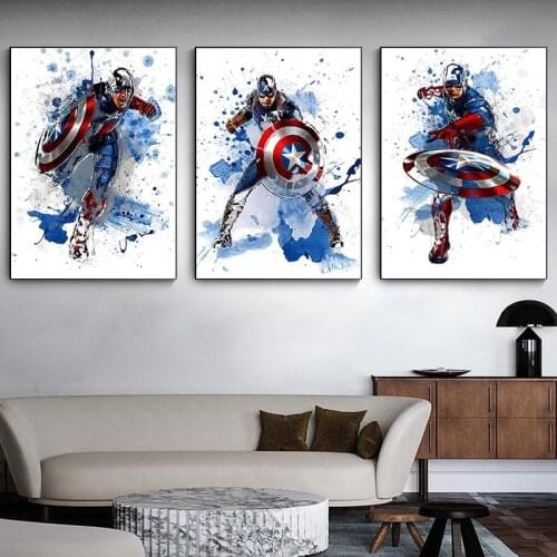 Настенные акварельные картины MARVEL China At AliExpress